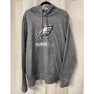 NFL Team Apparel Men’s Philadelphia Eagles Gray Soft Pull Up Hoodie Size XL